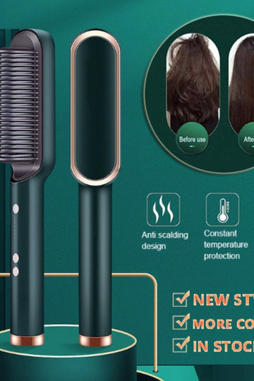 2 in 1 Electric Hair Straightener|Curler Heating Styling Comb Straightening Brush